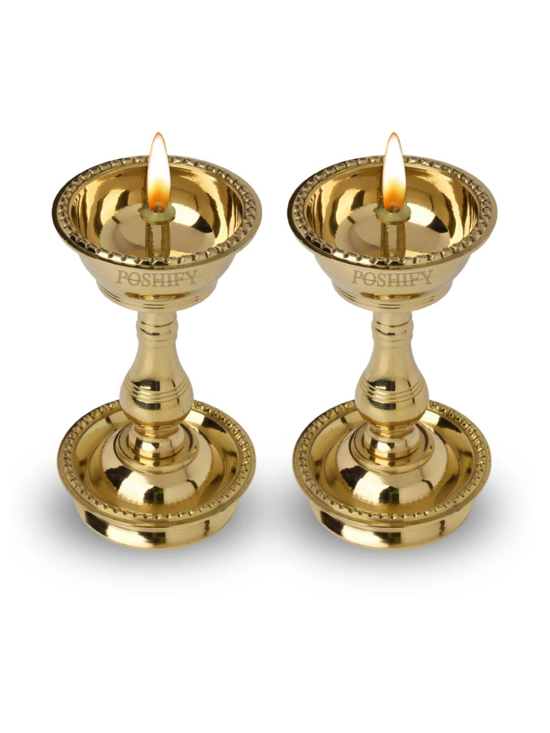 POSHIFY Udupi Nanda Diya - Elegantly Shaped Brass Diya