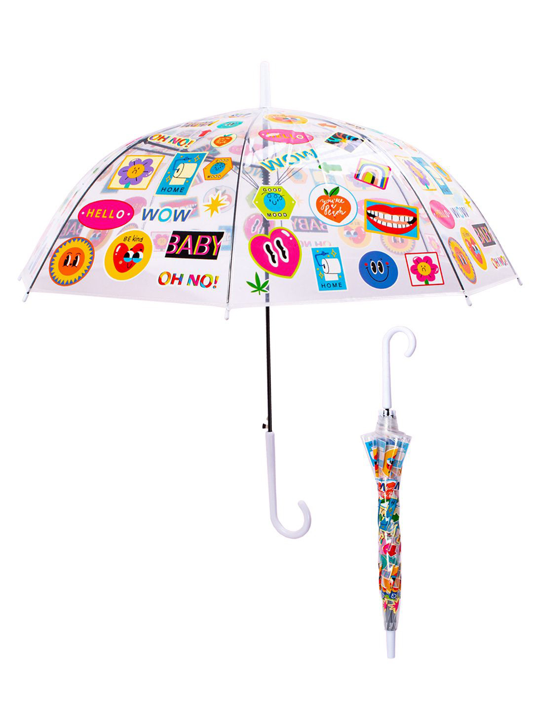 Little Surprise Box LLP Transparent & Red Quirky Manual 2 Fold Umbrella
