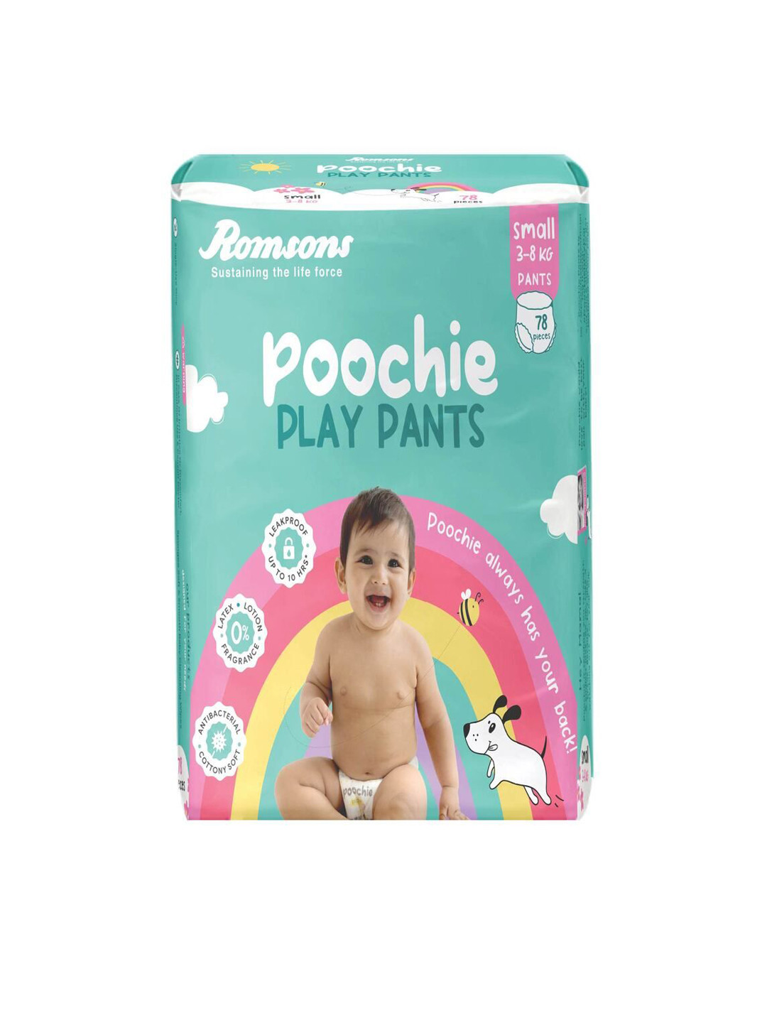 Romsons Poochie Play Pants Baby Diaper - S - 78 Diaper