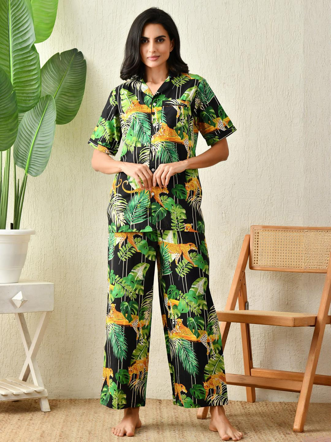 Saanvi Collection Tropical Printed Night suit