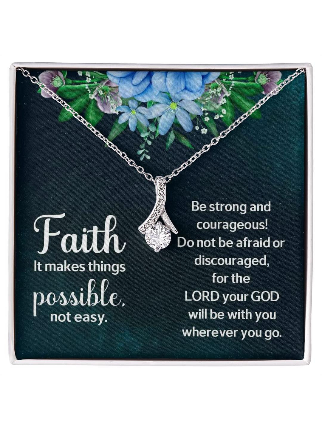 Sterling Silver Gift Faith - It makes things possible Alluring Female- | Necklace to Gift Women & G