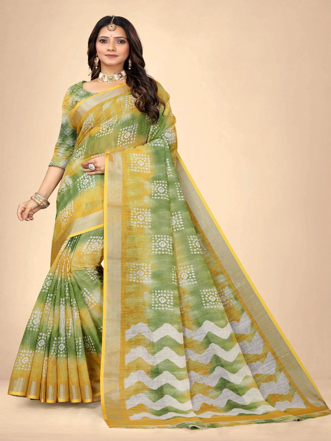 Abhilasha Printed Pure Cotton Maheshwari Saree