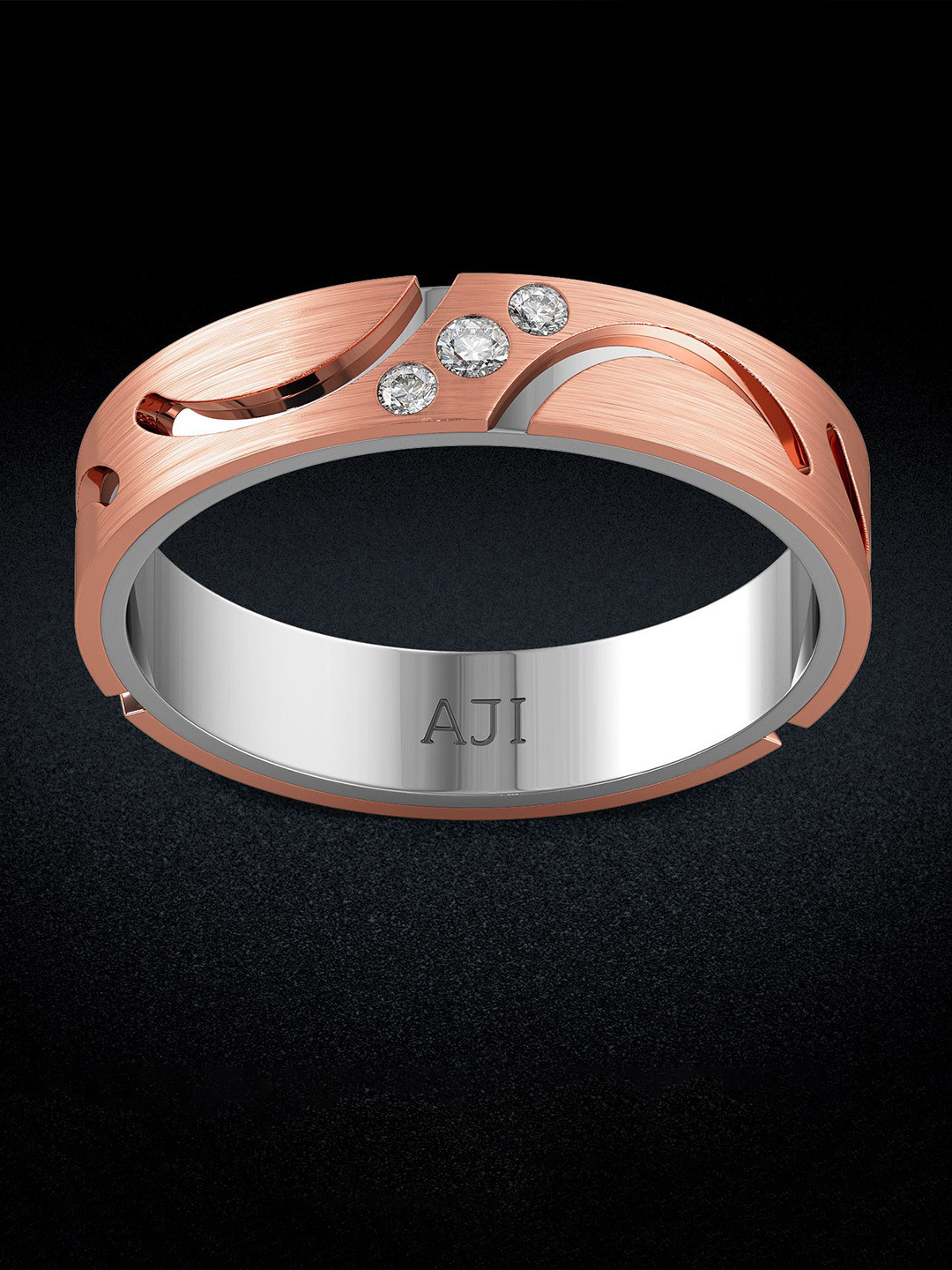 Joyalukkas Imperial Stencil Curve Diamond Mens Ring