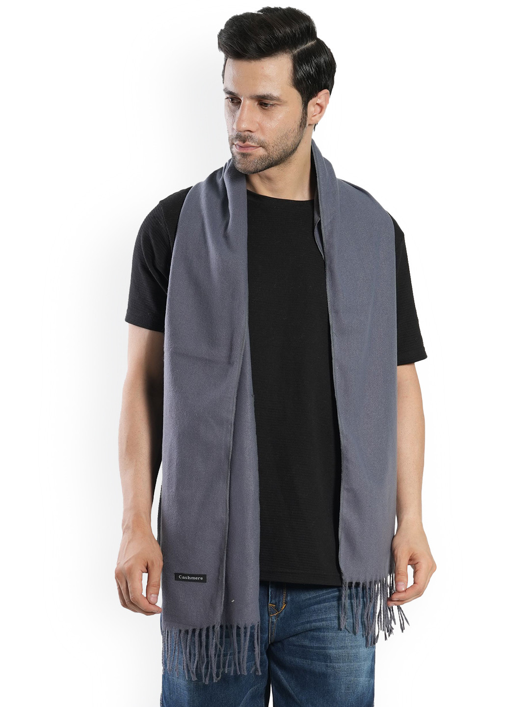 Manra Men Mufflers With Tassel Border