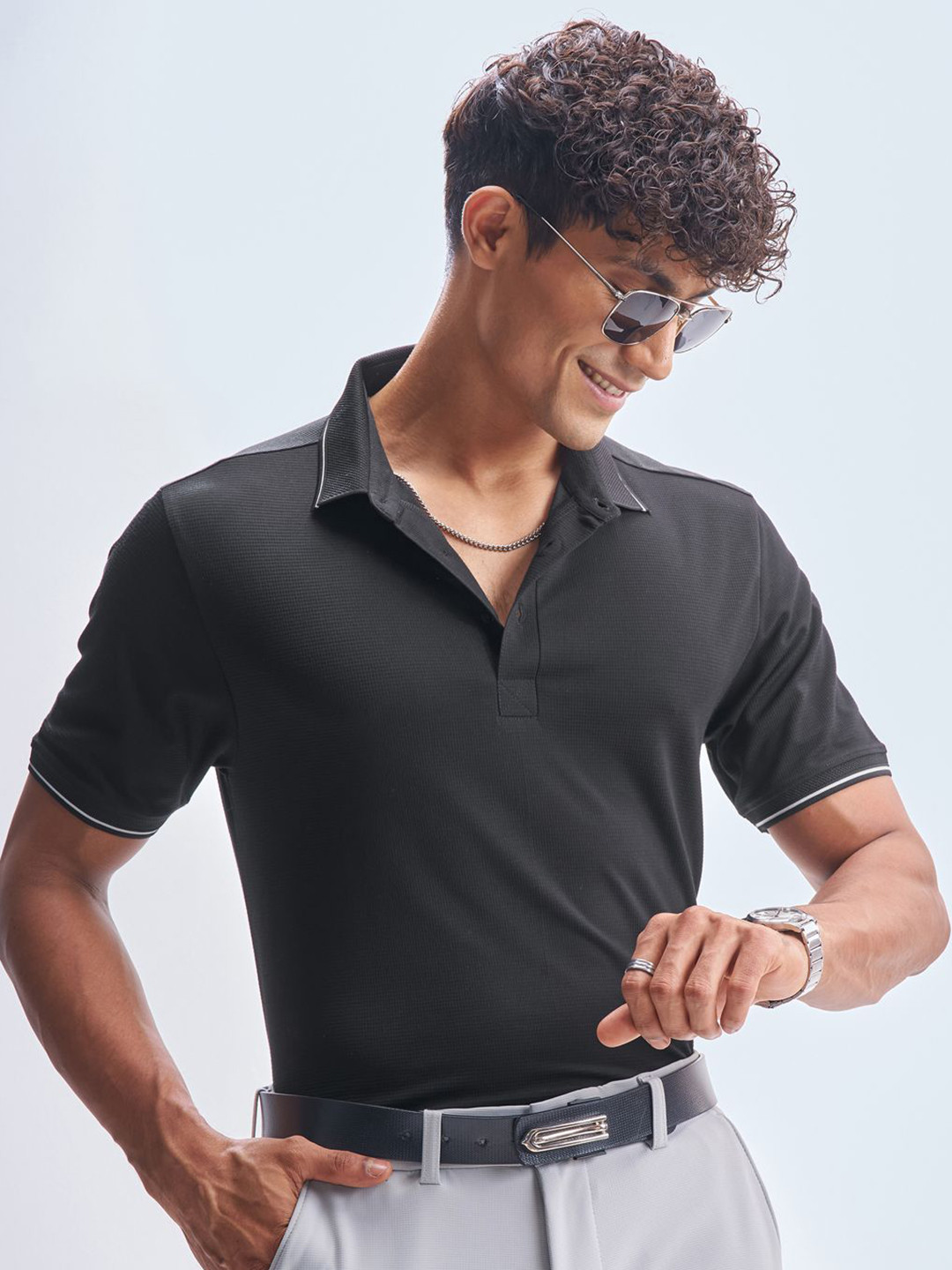 HIGHLANDER Polo Collar Short Sleeves Regular Fit Casual T-Shirt
