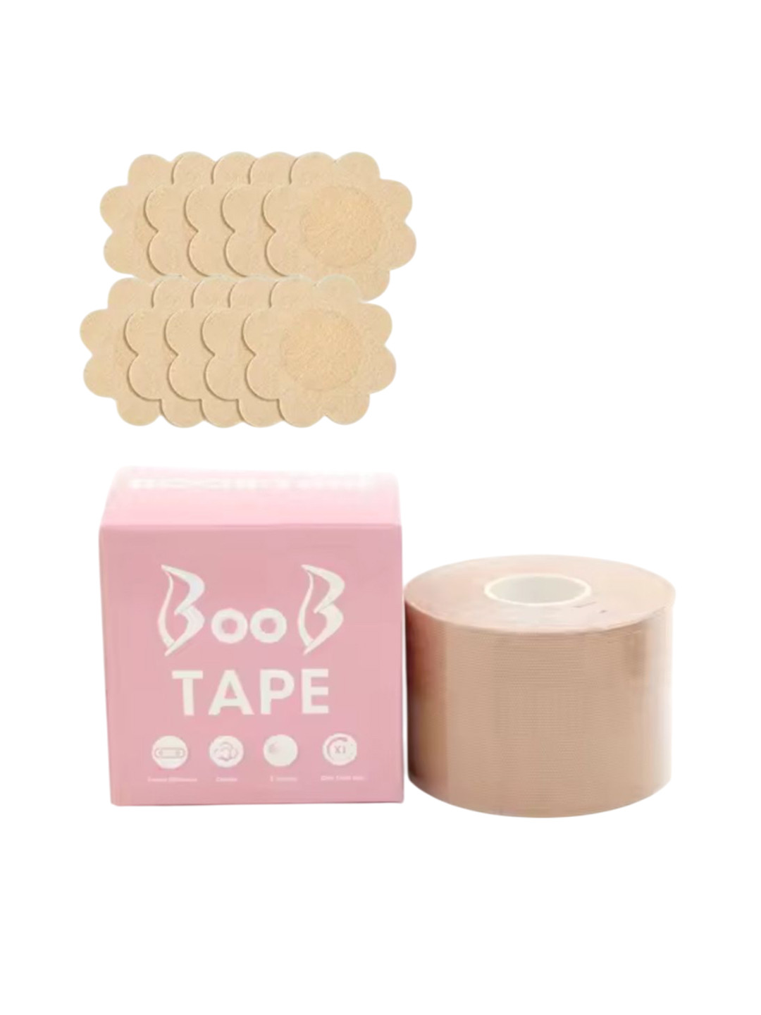 CareDone  Boob Lift Tape with 10 Reusable Nipple Pasties