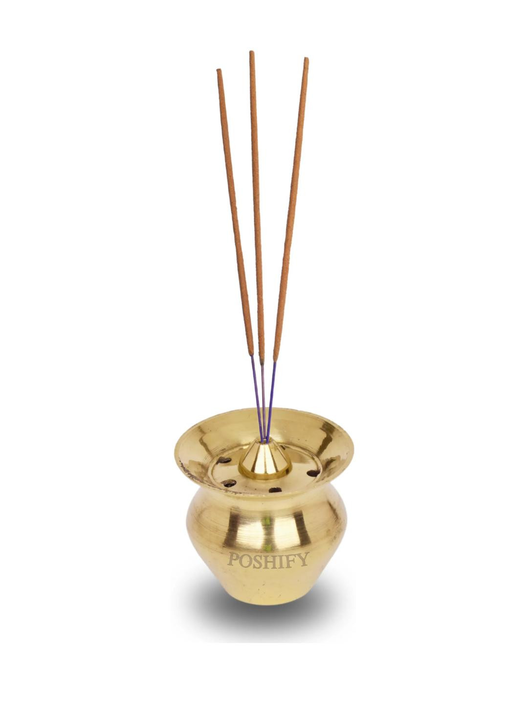 POSHIFY Kalash Agardan - Elegant Brass Incense Holder