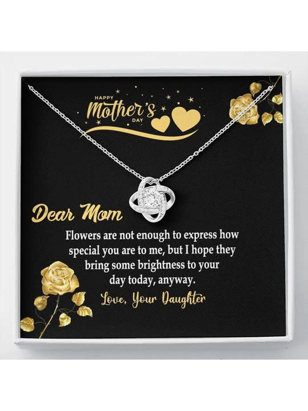 Sterling Silver Gift MOM NECKLACE, HOW SPECIAL YOU ARE TO ME GIFT FOR MOM LOVE KNOT NECKLACE