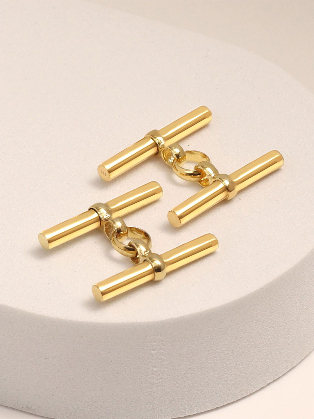 LeCalla Men 925 Sterling Silver T-Bar Cufflinks