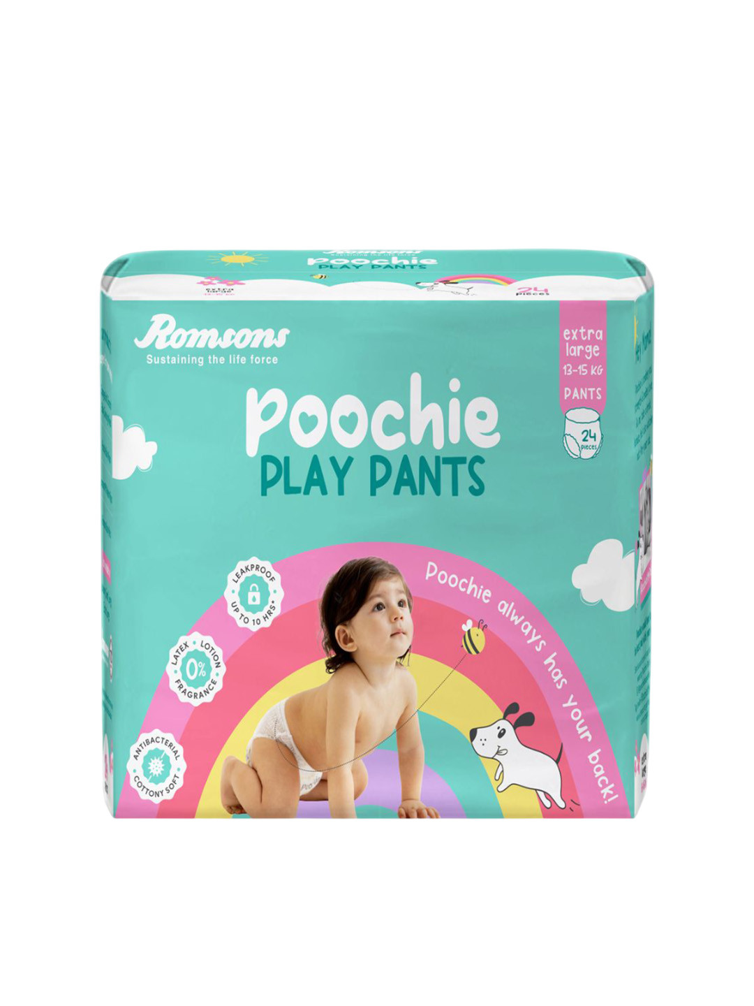 Romsons Poochie Play Pants Baby Diaper - XL - 24 Diaper