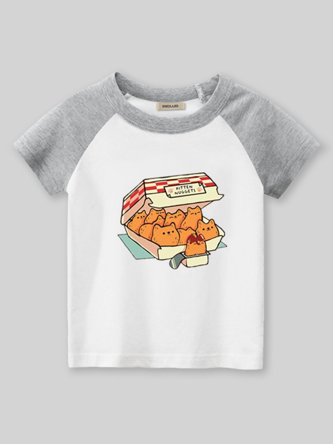 INCLUD Girls Graphic Printed Round Neck Raglan Sleeves Regular Fit Casual T-Shirt