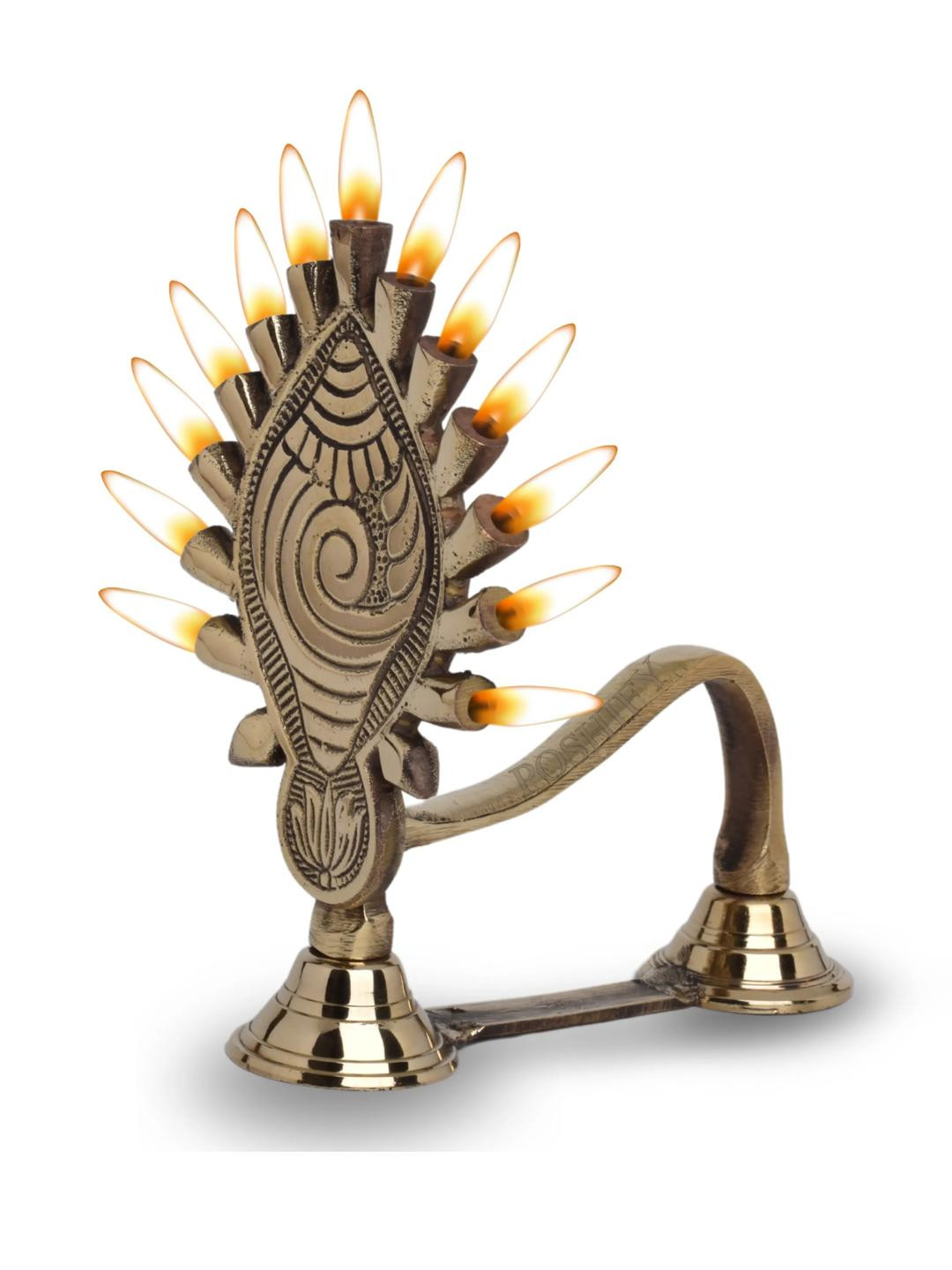 POSHIFY Shank Diya Aarti Pooja Essentials