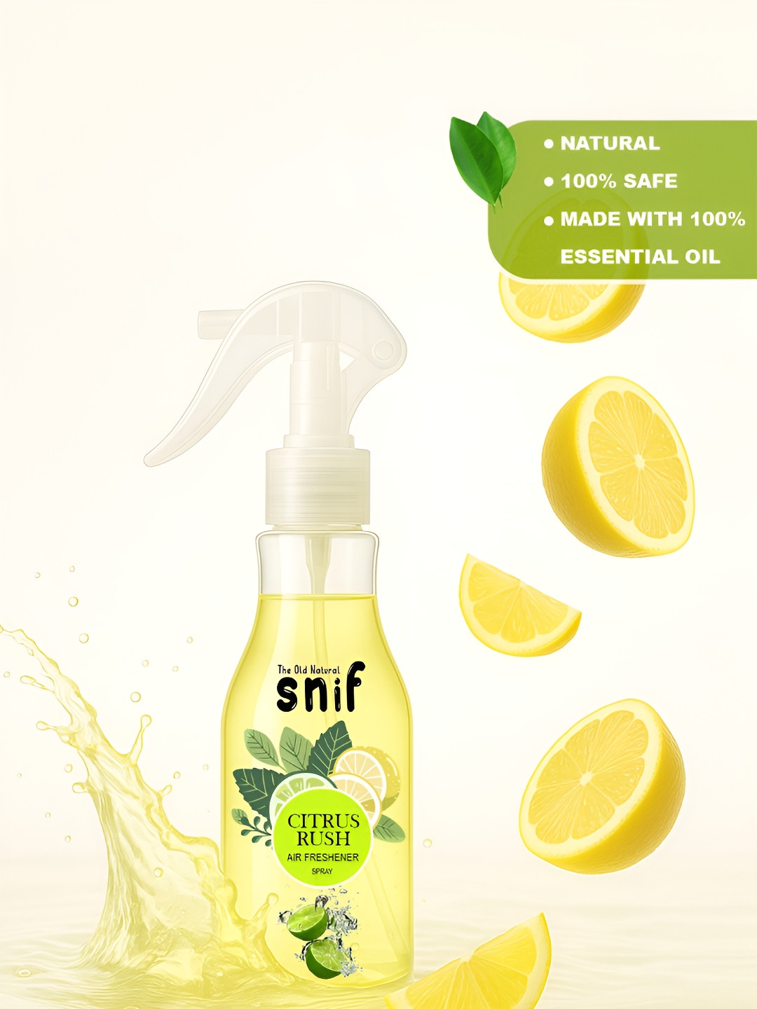 The Old Natural Yellow Citrus Rush Long Lasting Fragrance Air Freshener- 200ml