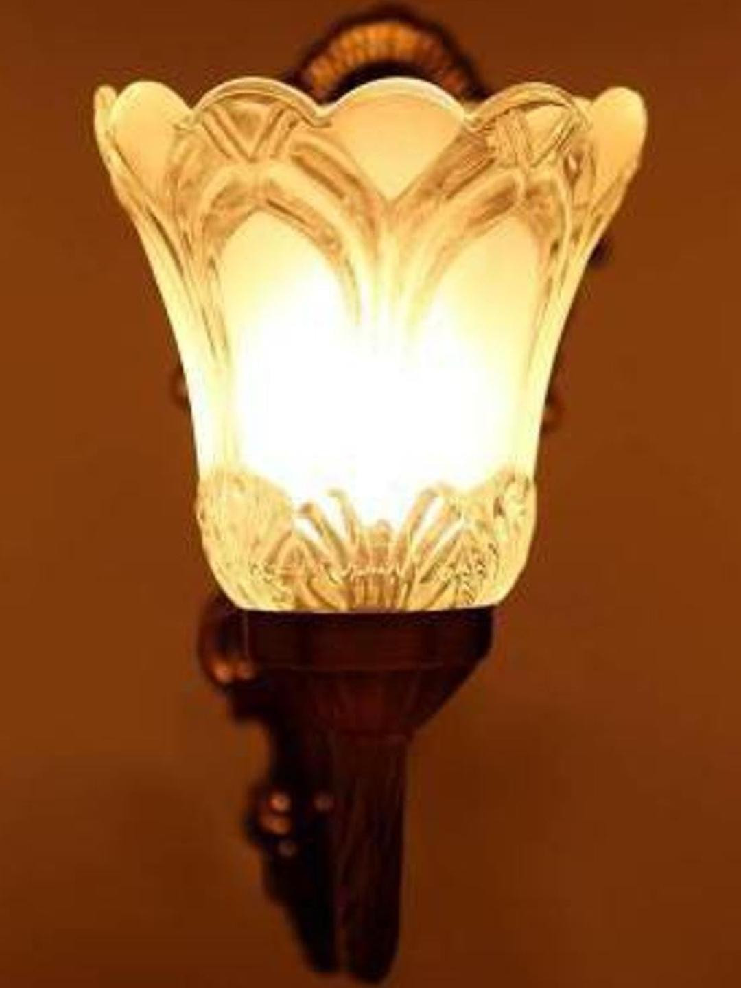 Somil Premium Designer Glass  Wall / Night  Lamp  Elegant  & Stylish Dcor Accent for Modern Interiors, color, White, Size:- 23.5 X 31.5 X 39 CM