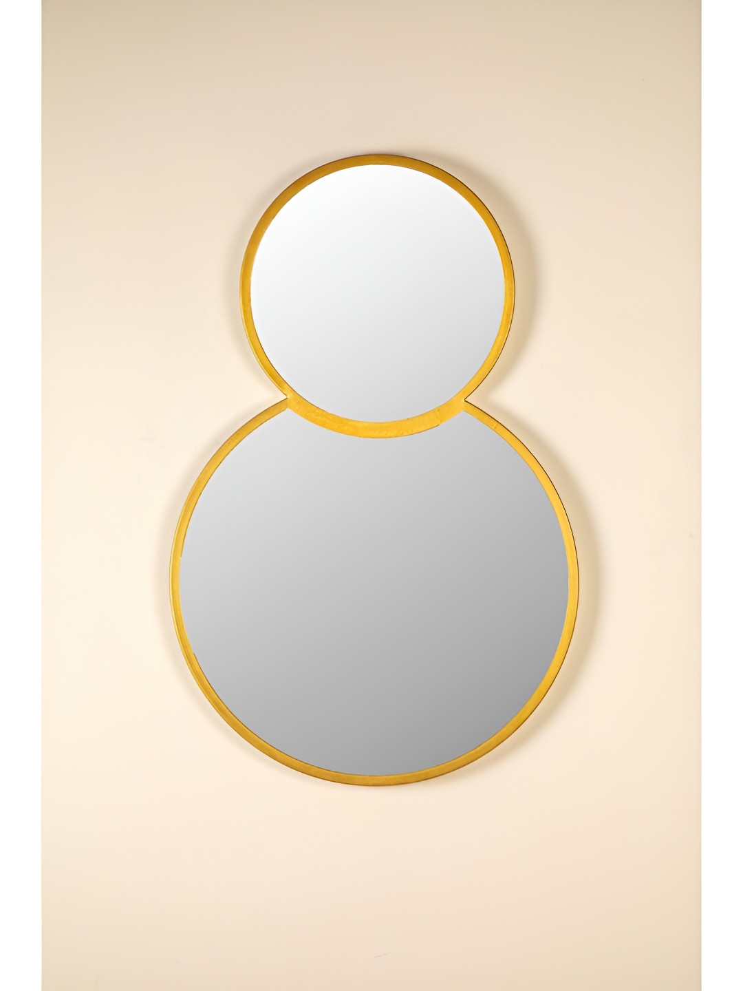 FREEDOM TREE Moon Flower Double Happiness Gold Toned Metal & Glass Wall Mirror