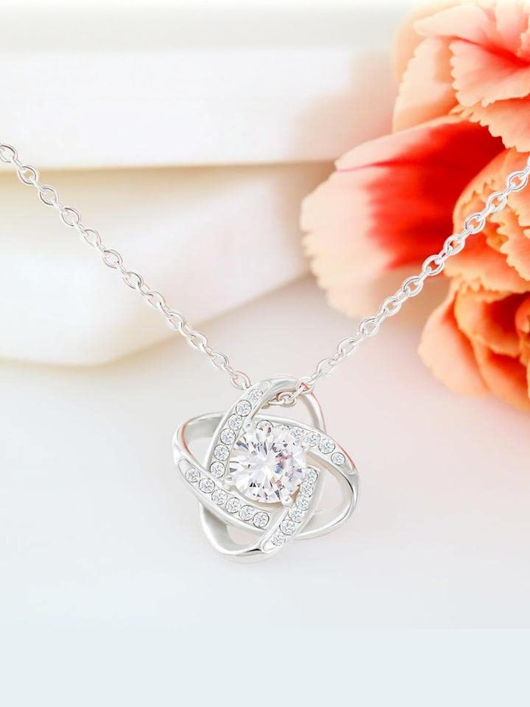 Best Gift For Darling Wife From Husband - 925 Sterling Silver Love Knot Pendant