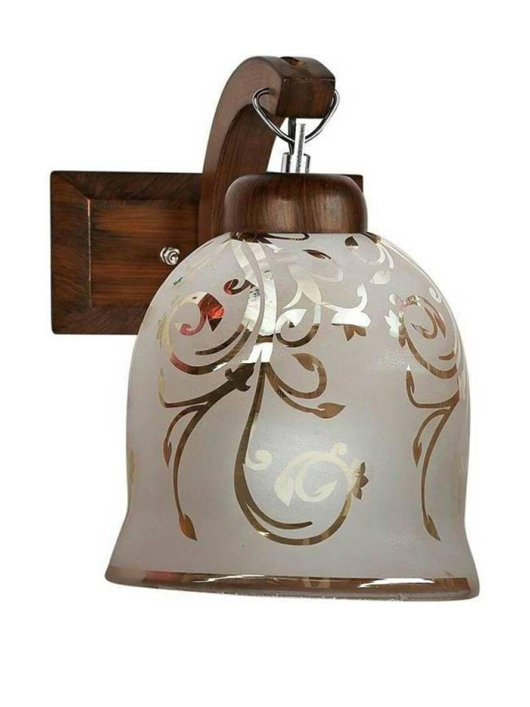 Somil Premium Designer Glass  Wall / Night  Lamp  Elegant  & Stylish Dcor Accent for Modern Interiors, color, Golden, White, Size:- 12 X 12 X 24 CM