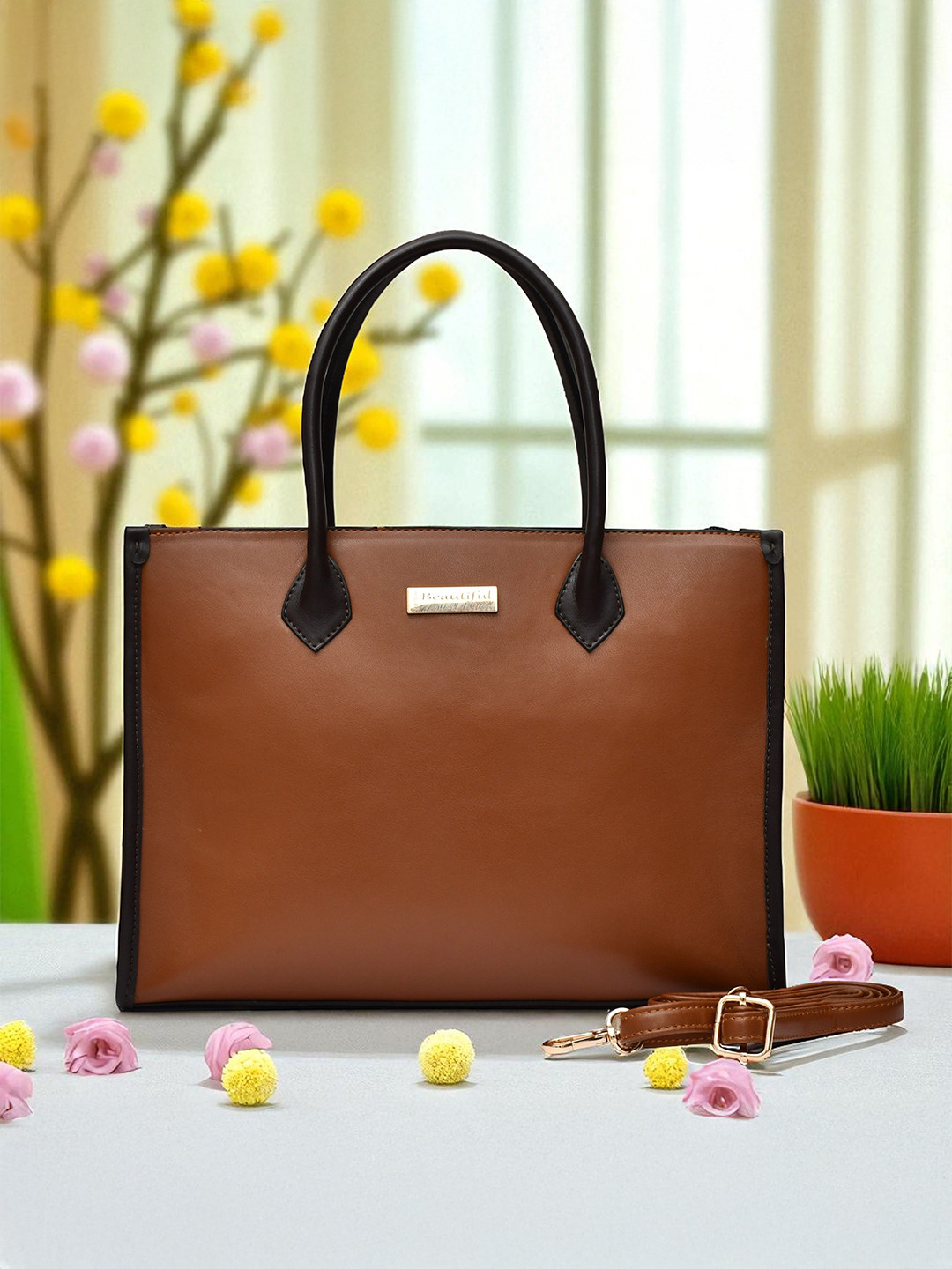 FOR THE BEAUTIFUL YOU Women Solid Structured Shoulder Bag