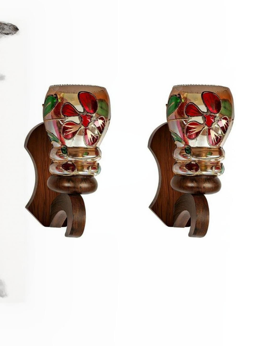 Somil Premium Designer Glass  Wall / Night  Lamp  Elegant  & Stylish Dcor Accent for Modern Interiors, color, Multicolor, Size:- 19.5 X 24 X 30.5 CM