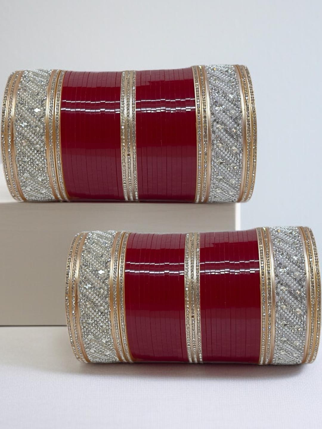 PRIYA KANGAN Set of 2 Maroon Plastic Bangles