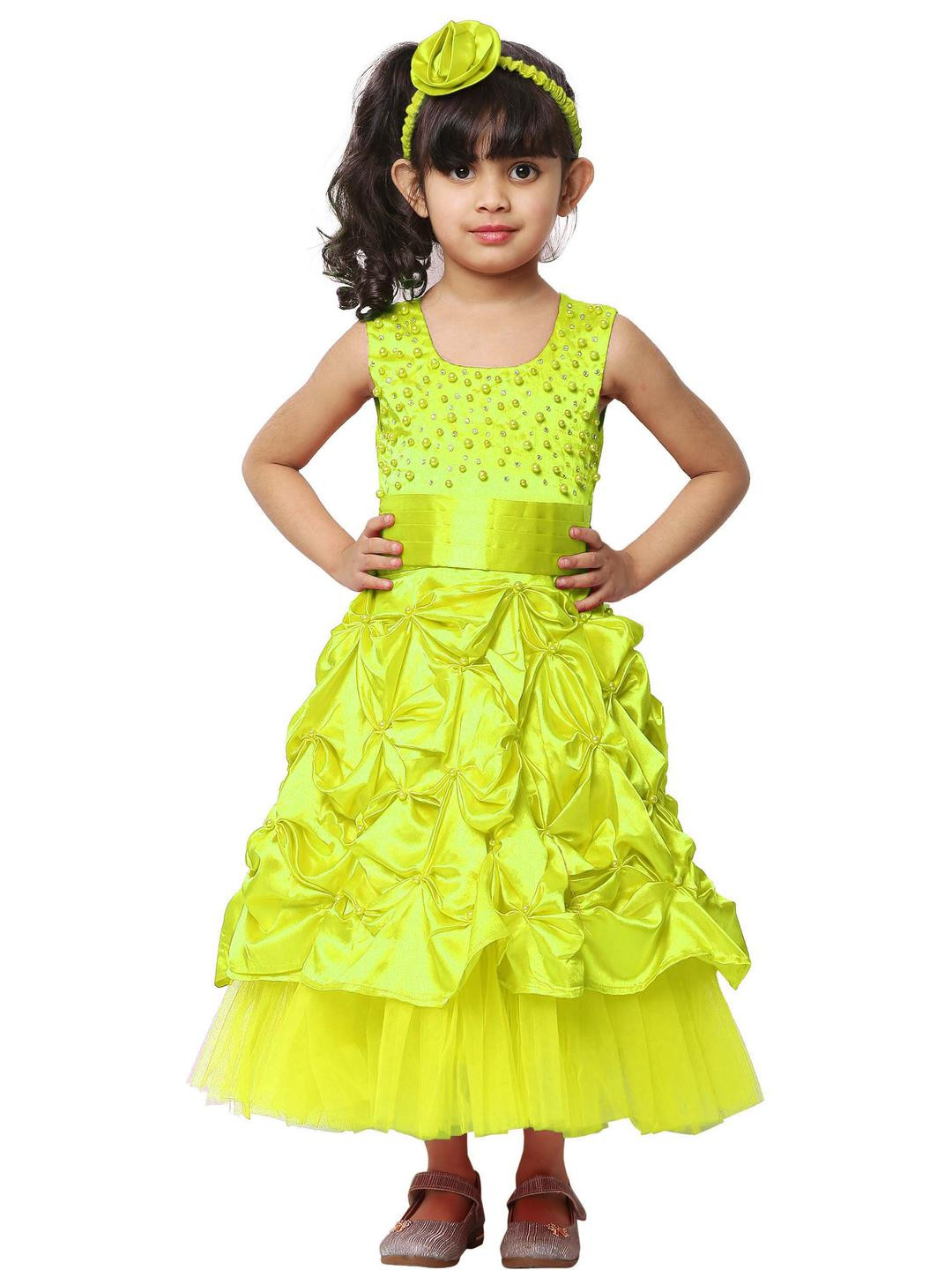 Shahina Fashion Girls Embellished Multi Layer Maxi Length Party Wear Dress