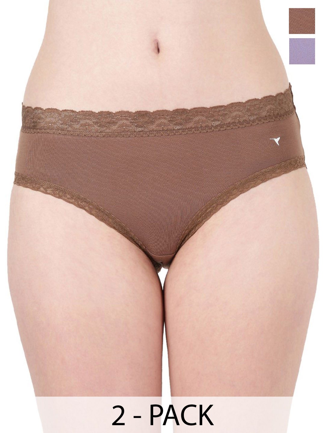 BLOSSOM Pack Of 2 Assorted Hipster Briefs LACELET PANTY Assorted XXL Pack of 2