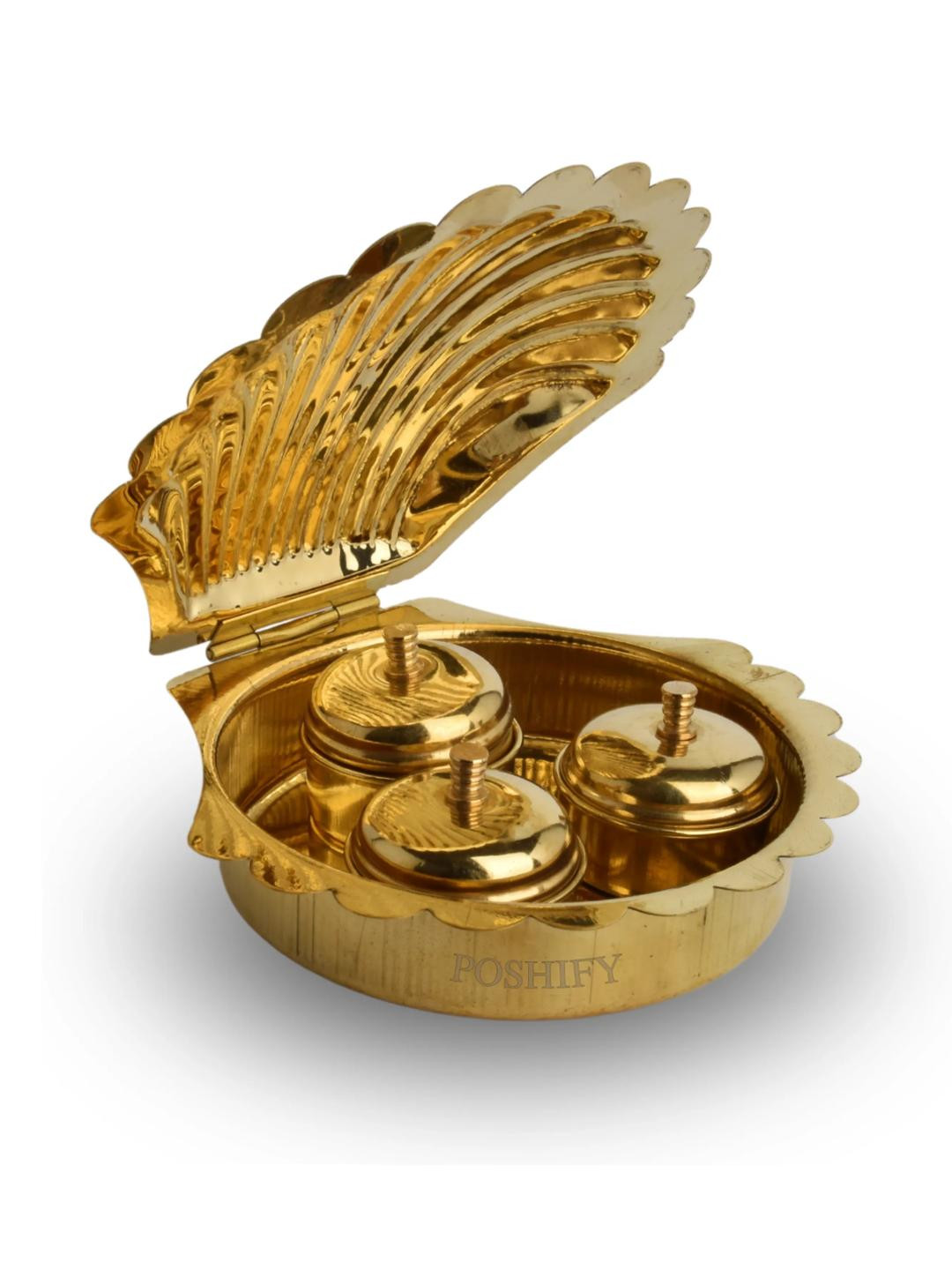 POSHIFY 3-in-1 Kumkum Holder with Separate Containers