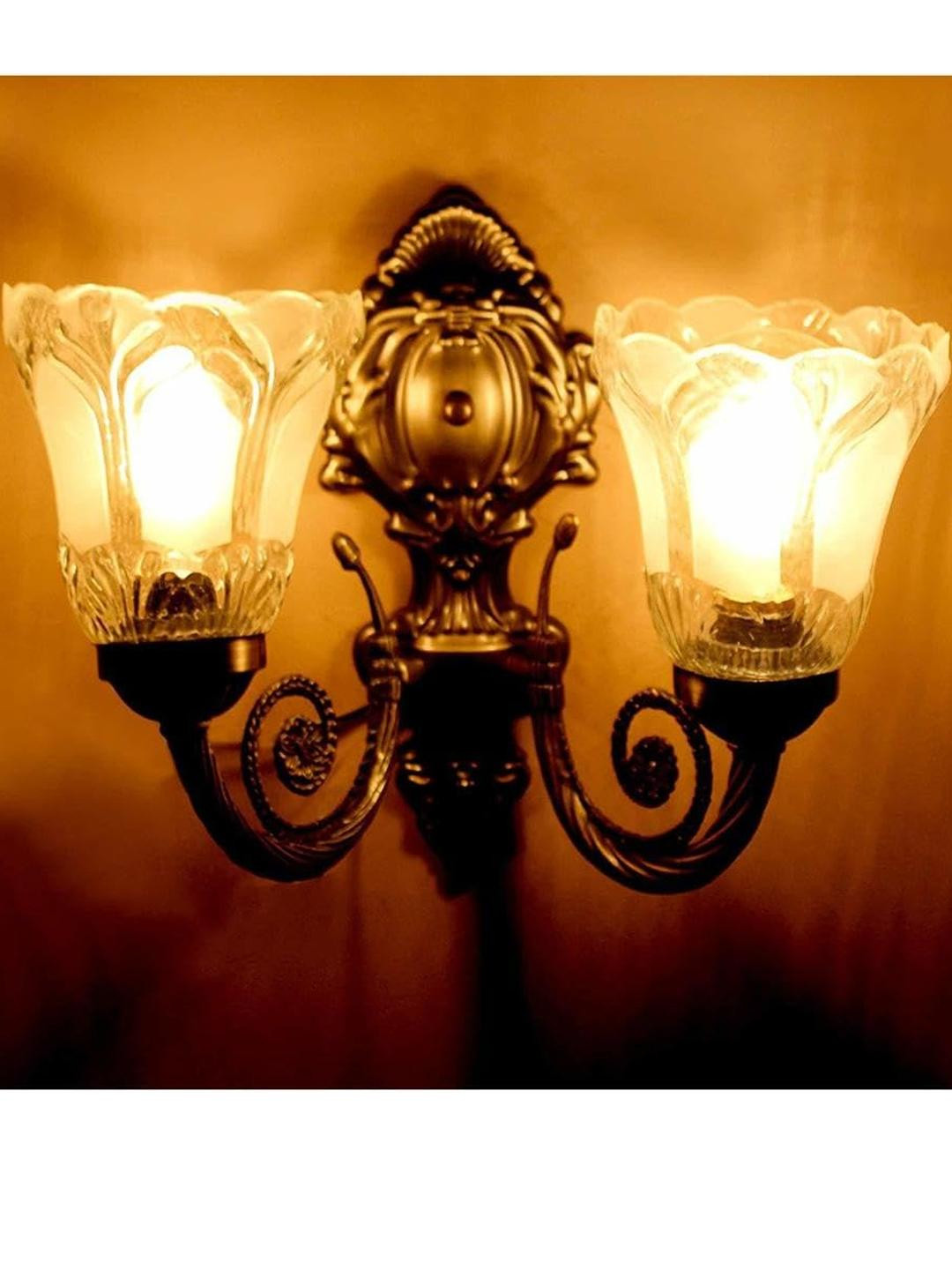 Somil Premium Designer Glass  Wall / Night  Lamp  Elegant  & Stylish Dcor Accent for Modern Interiors, color, White, Size:- 23.5 X 31.5 X 39 CM