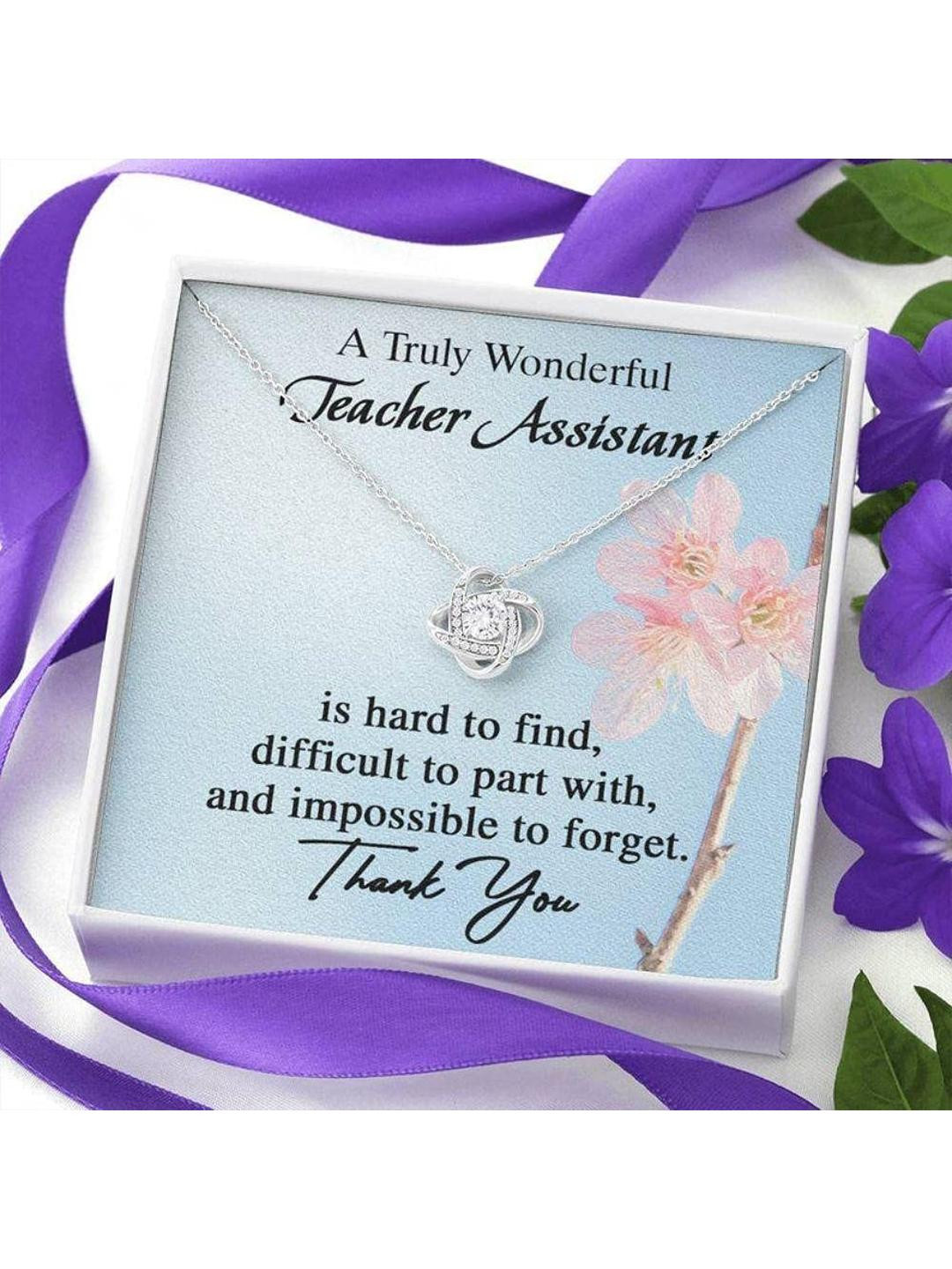 Sterling Silver Gift Teacher Assistant Necklace, Thank You Teacher, Appreciation