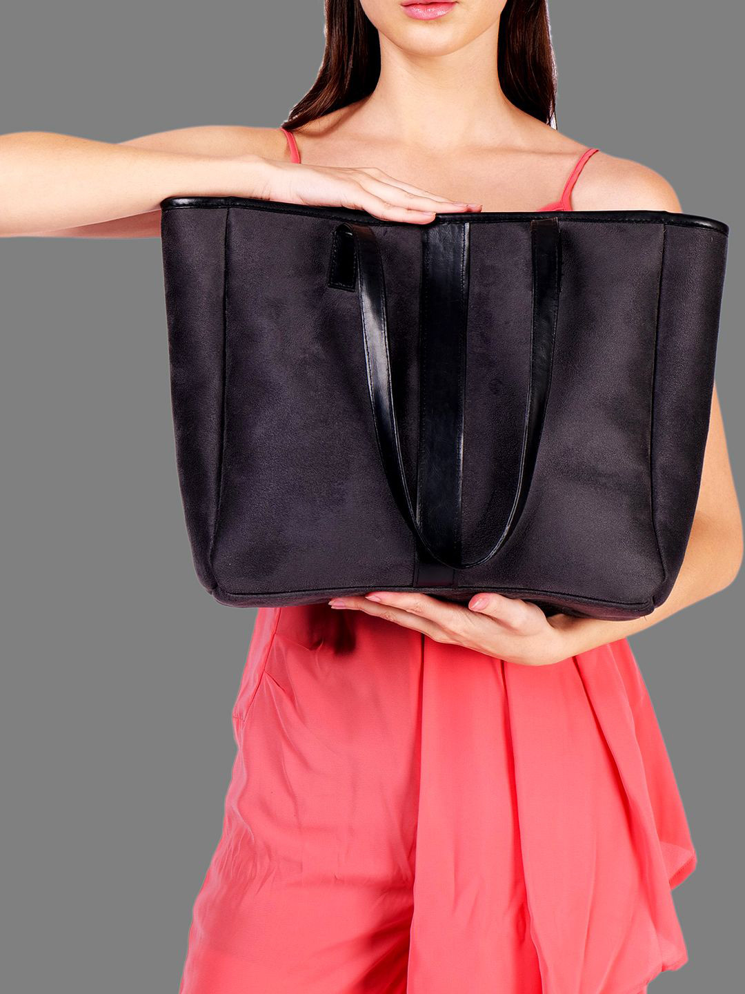 Hi Look Suede Structured Shoulder Bag