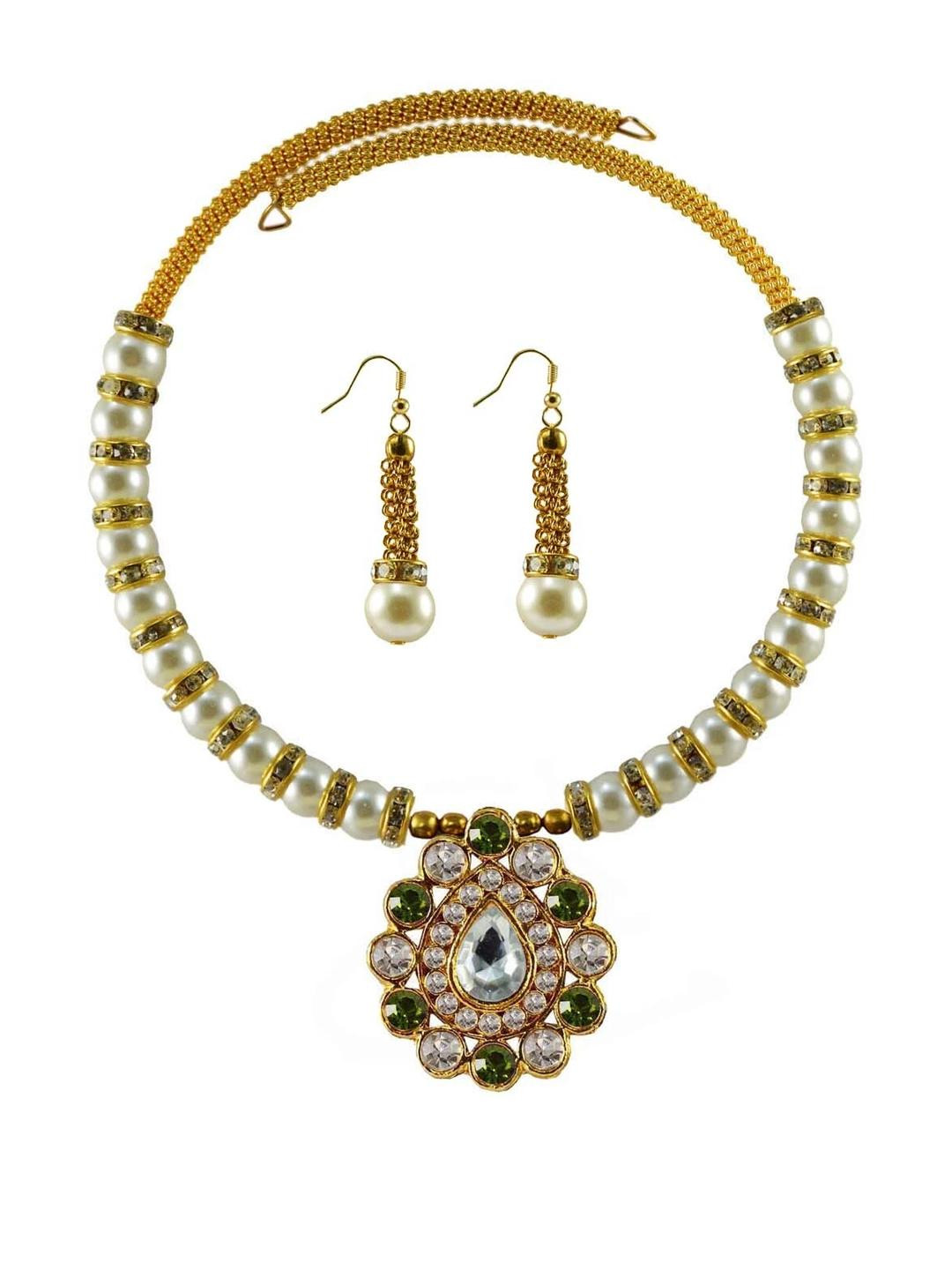 Vidhya Kangan Women Gold Plated Necklace With Earring
