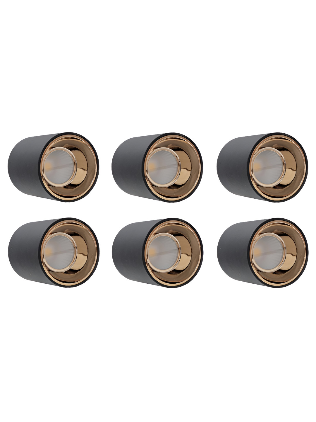 Mufasa Black & Gold-Toned 6 Pieces Cylinder Ceiling Lamps