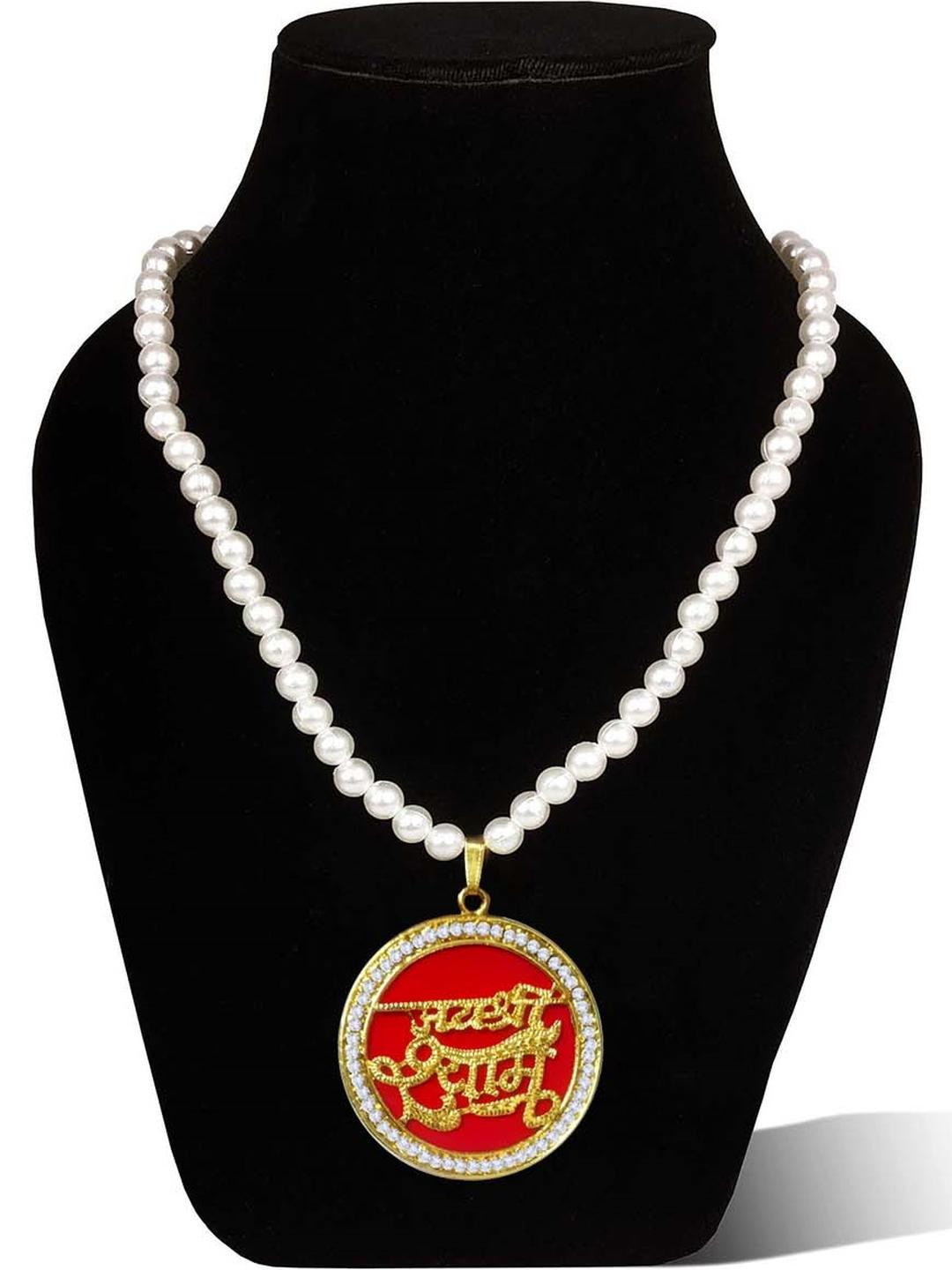 Airtick Big Shri Baba Khatu Shyam/Barbarika Ji Pendant Locket Necklace Beads/Moti Mala