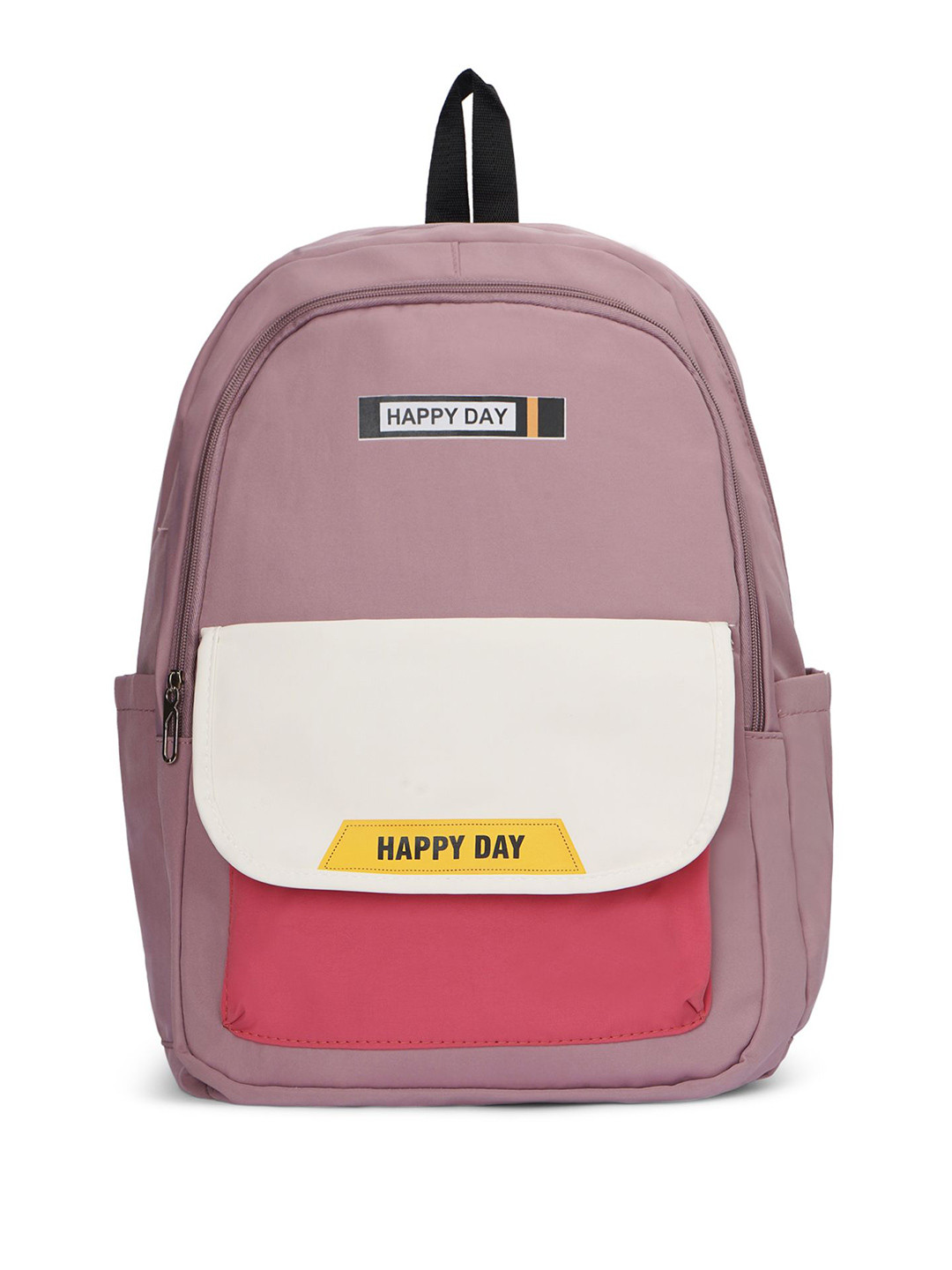Kids On Board Typography Print Colorblock Backpack
