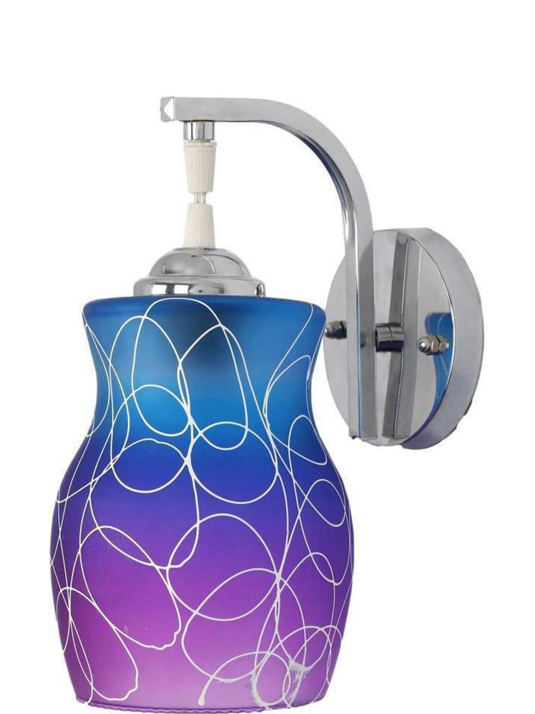 Somil Premium Designer Glass  Wall / Night  Lamp  Elegant  & Stylish Dcor Accent for Modern Interiors, color, Pink, Firozi, Size:- 22 X 26 X 30.5 CM