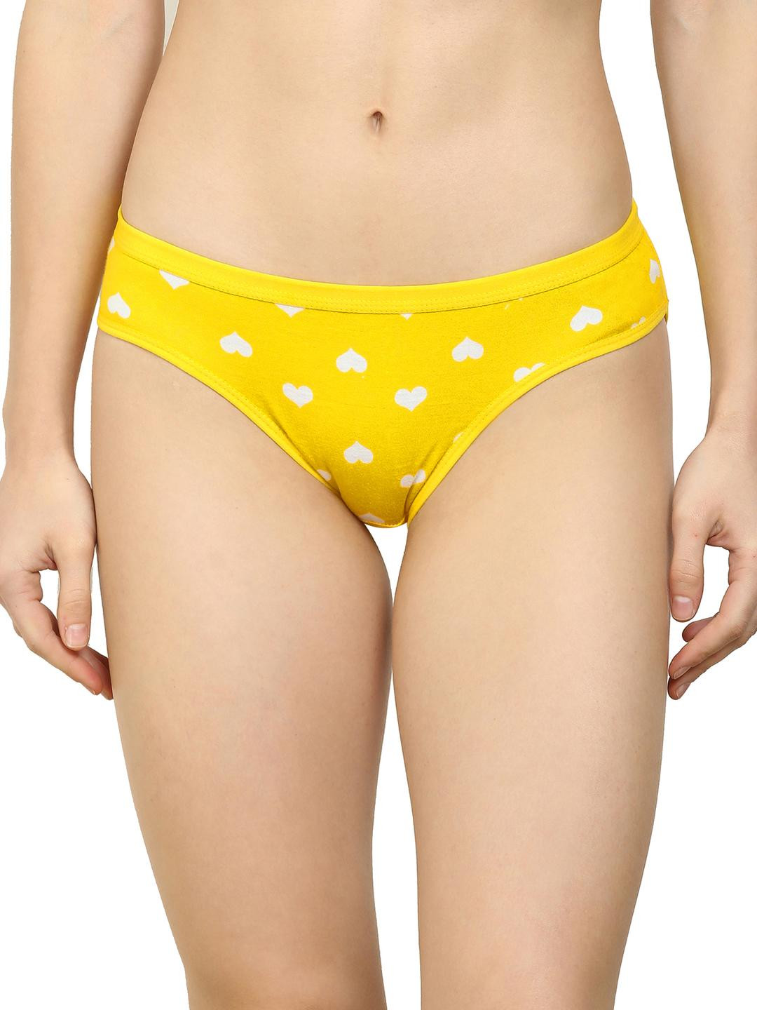 New stylish Yellow Cotton Hipster Multicolor Panties Pack of 1