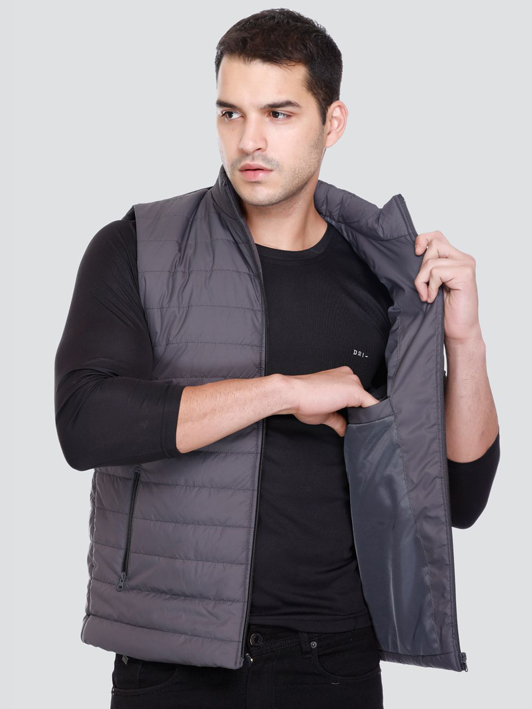 Rare Times Men Lightweight Solid Padded Jacket