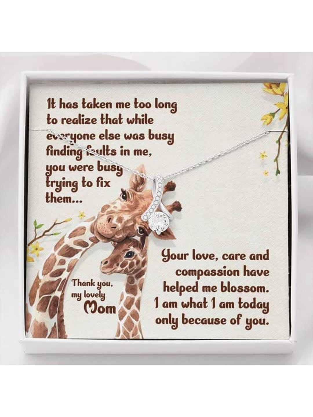 Sterling Silver Gift MOM NECKLACE, I AM WHAT I AM TODAY ONLY BECAUSE OF YOU ALLURING BEAUTY NECKLAC