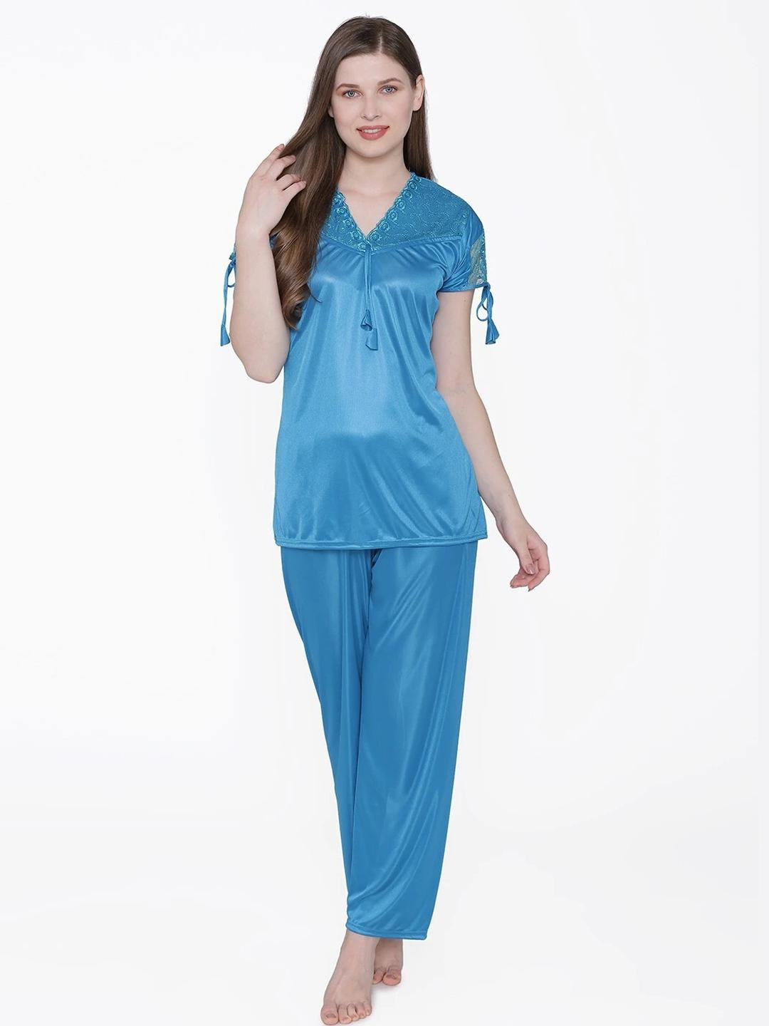 PHALIN Women Blue Night suits