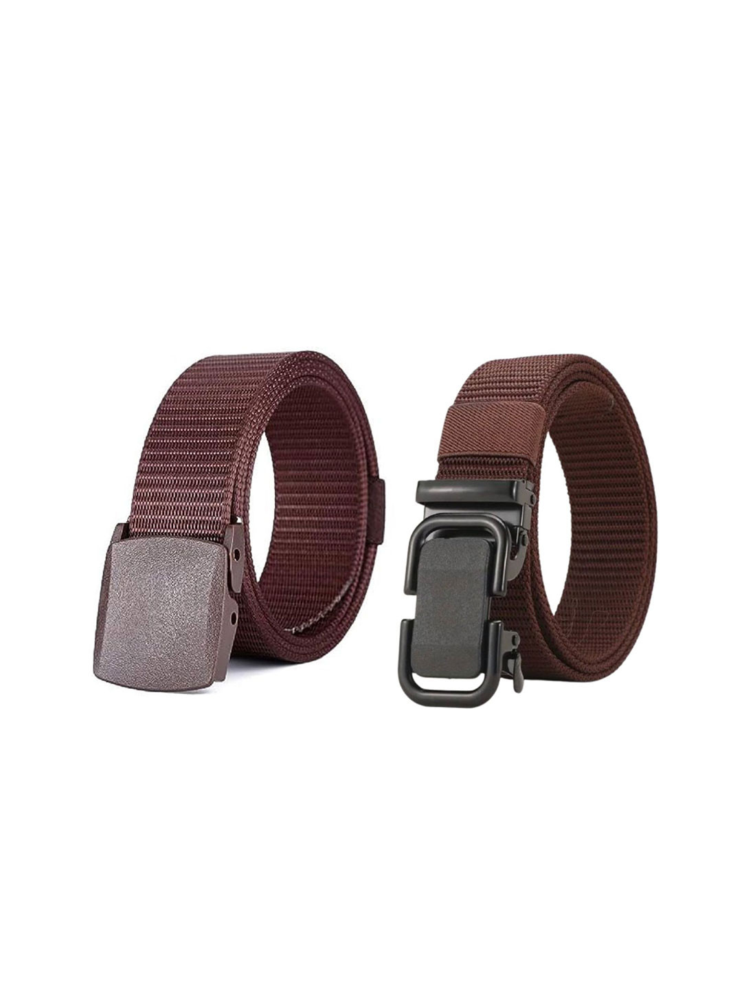 Niddleman Set Of 2 Men Woven Slider Buckle Belt