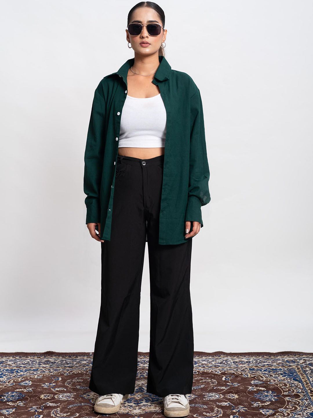 Me Craft High-Rise Flared Comfort Fit Trousers