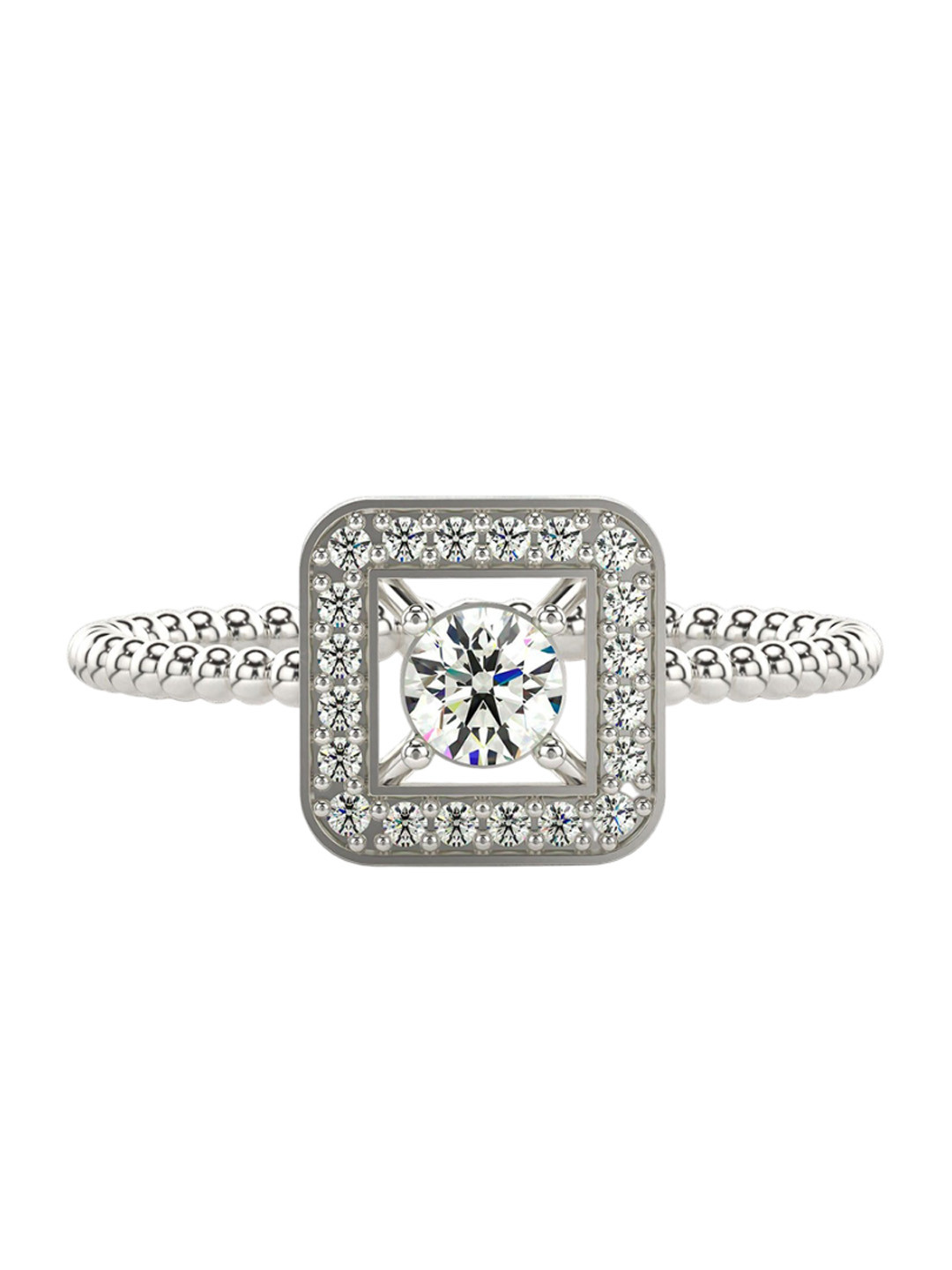 VALANOVA Women 18 Kt Gold Lab Grown Diamond 0.28 Cts Diamond Ring