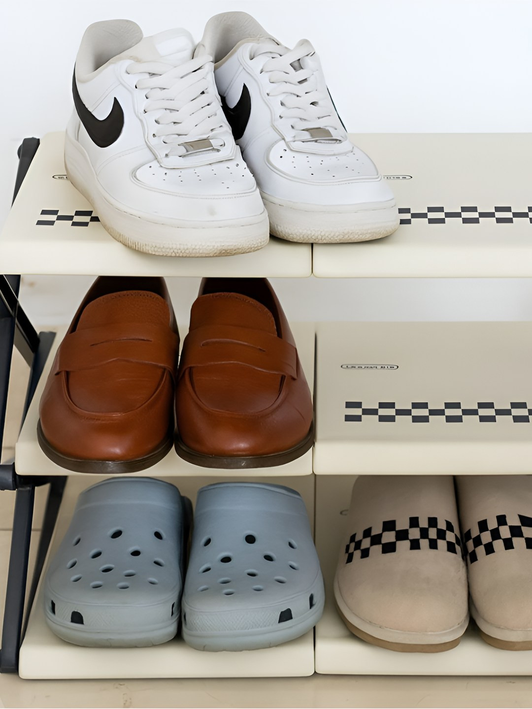 Cortina White Foldable 3 Layer Installation-Free Shoe Rack