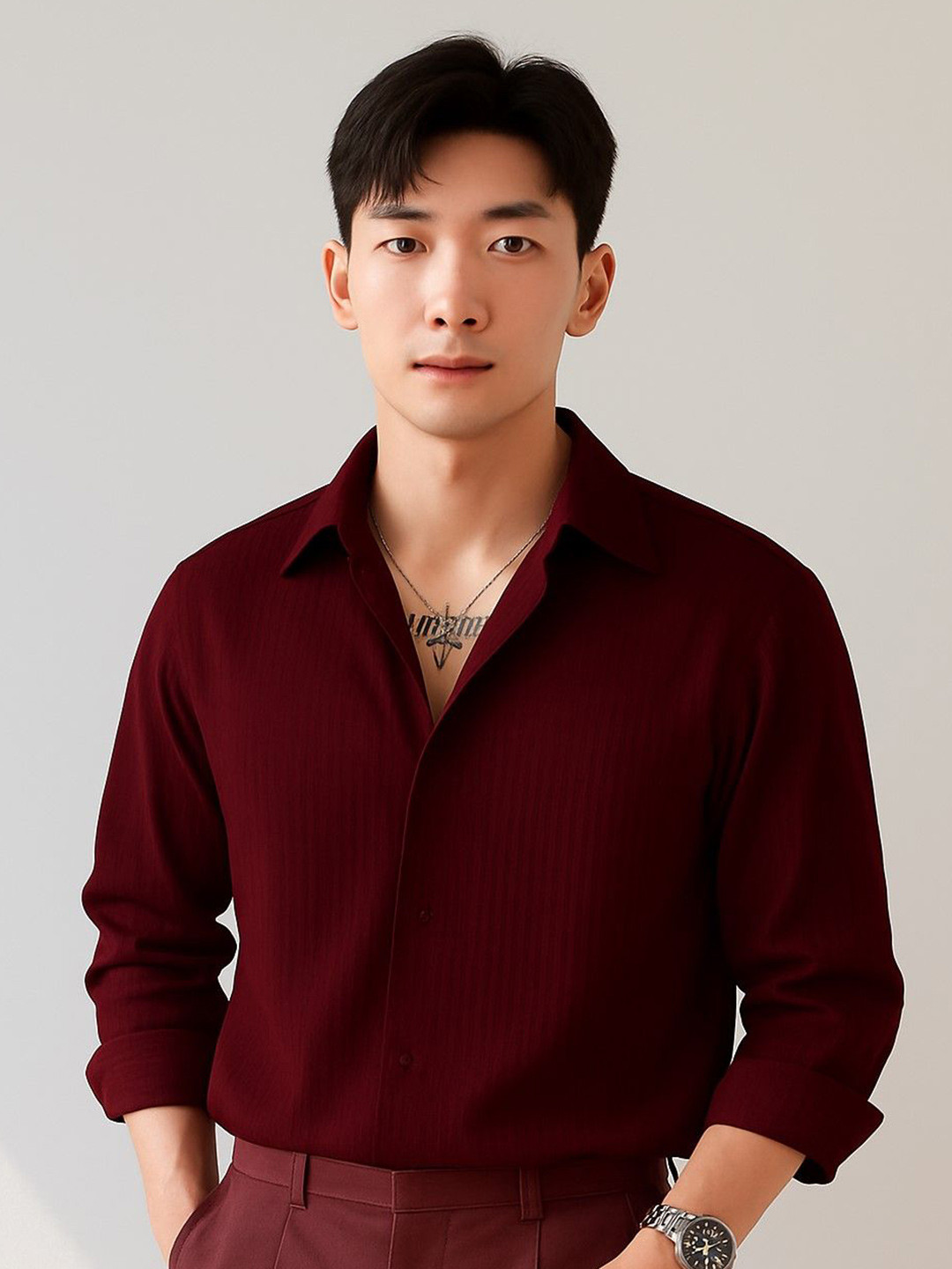 Kushi Flyer Spread Collar Classic Casual Shirt