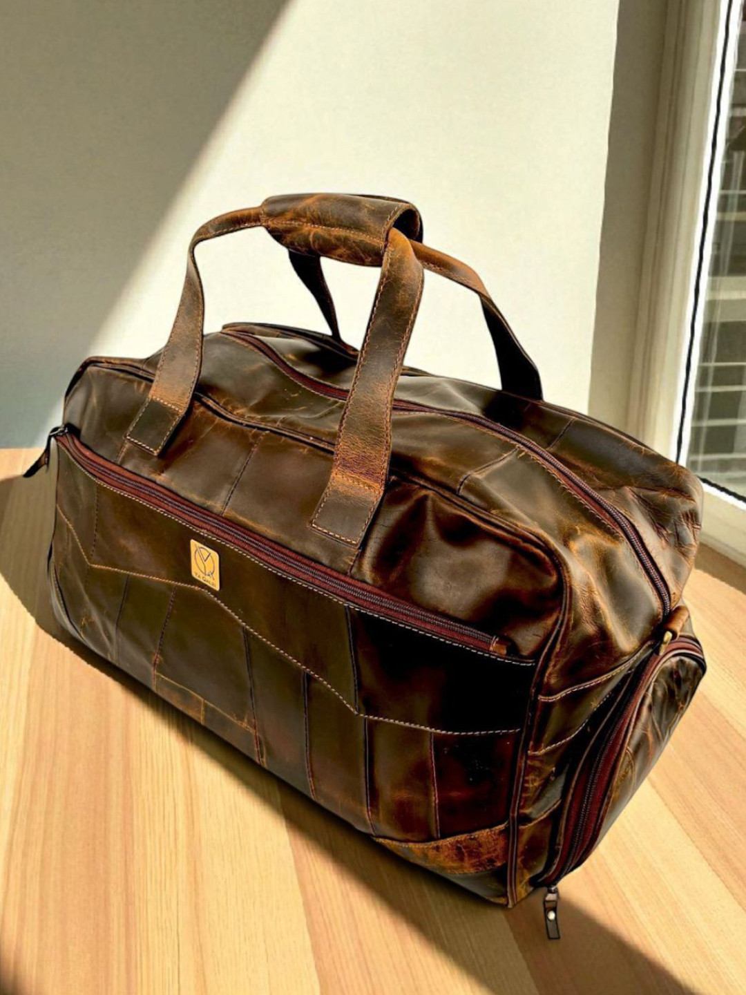 Ya Qalbi Unisex Large Leather Duffel Bag