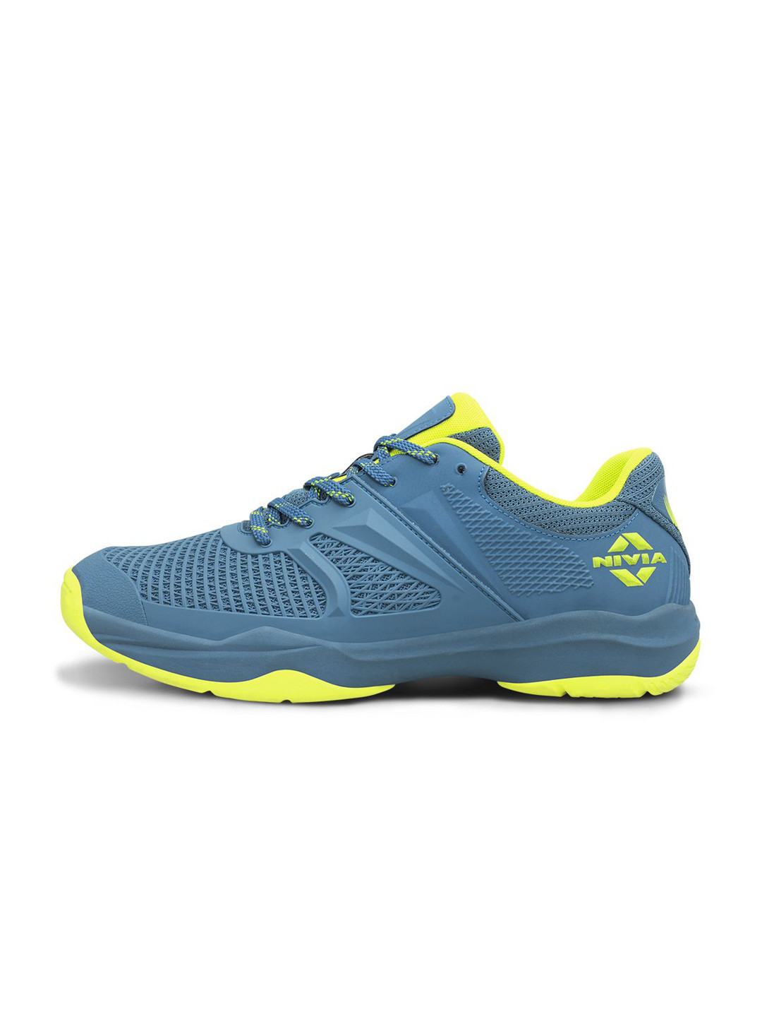 Nivia Men Grey and Yellow Jury Badminton Shoes