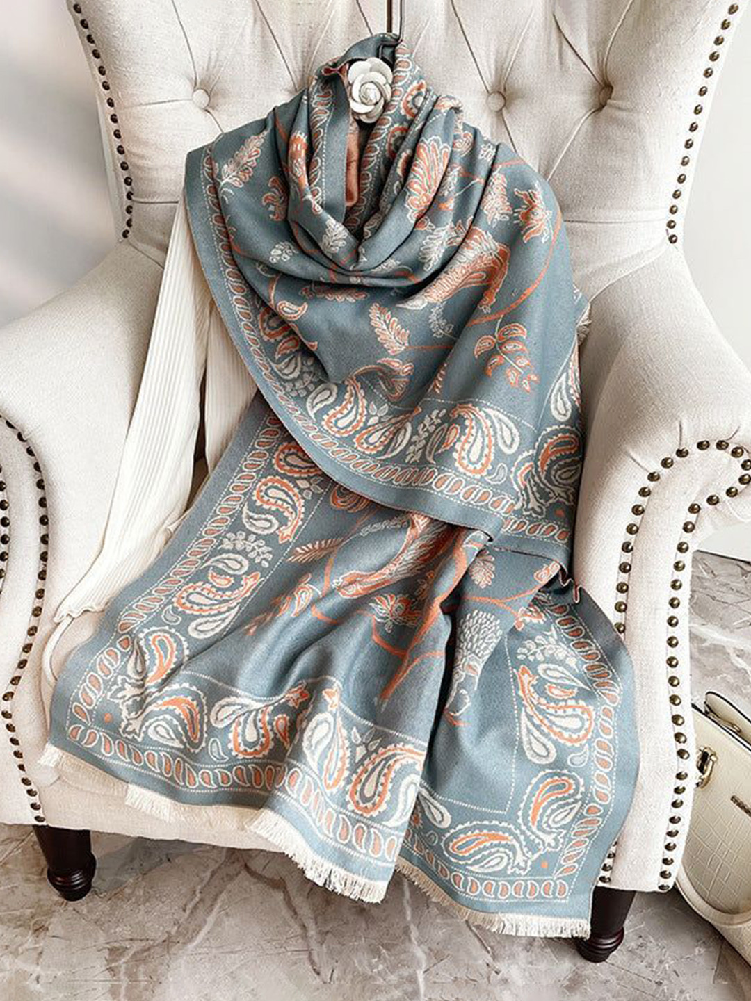 QUECY Women Paisley Print Scarf