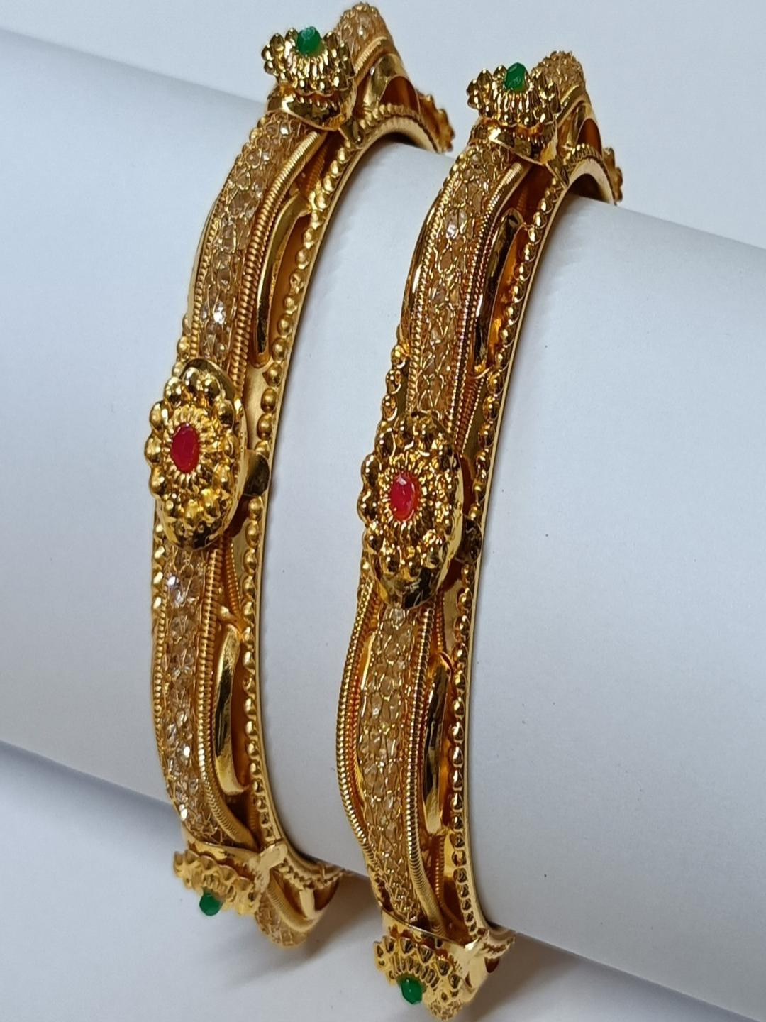 KHETLAZEE Women Gold - Plated Multicolor Bangles Set
