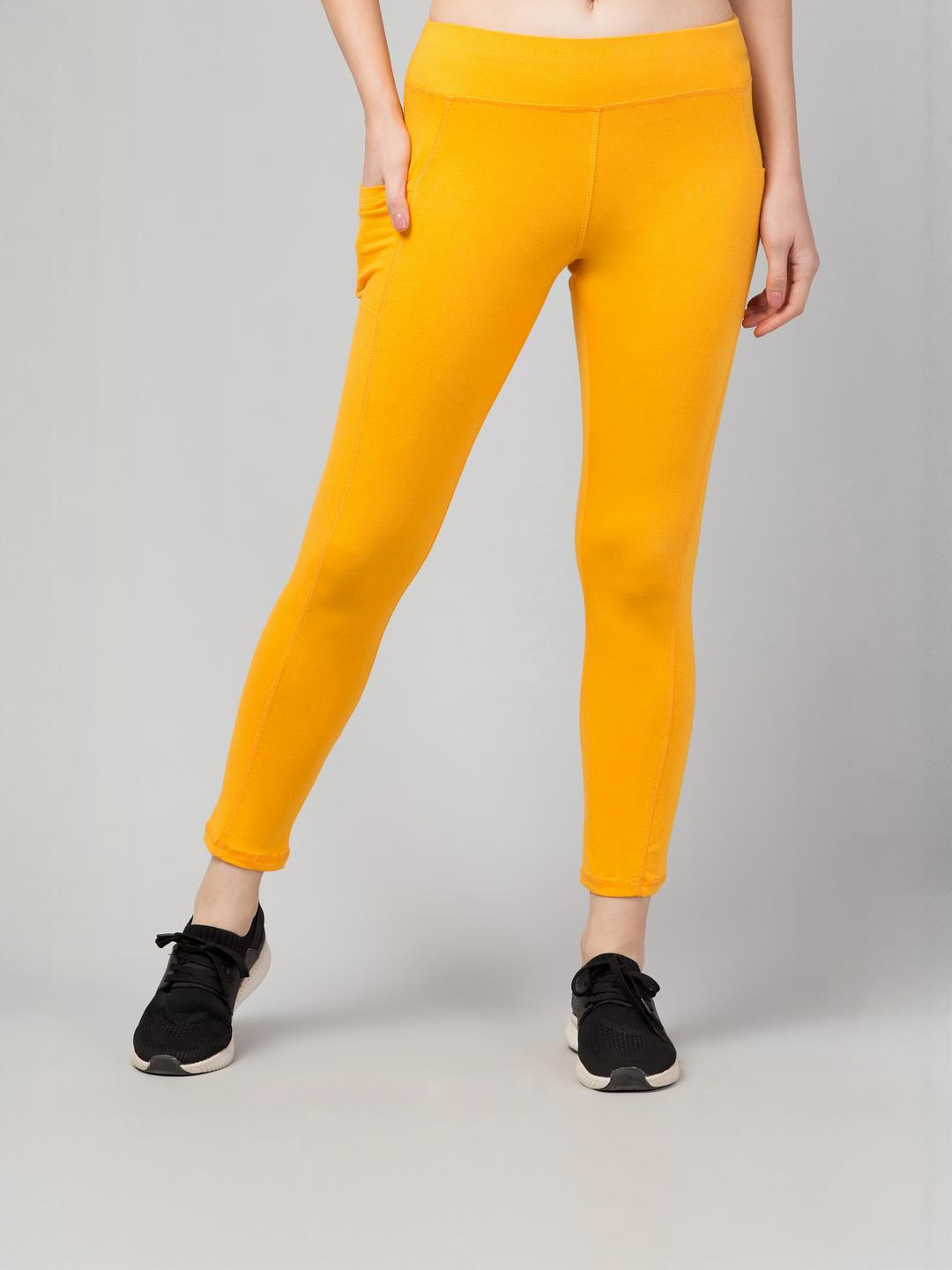 high waist solid cotton gym leggings