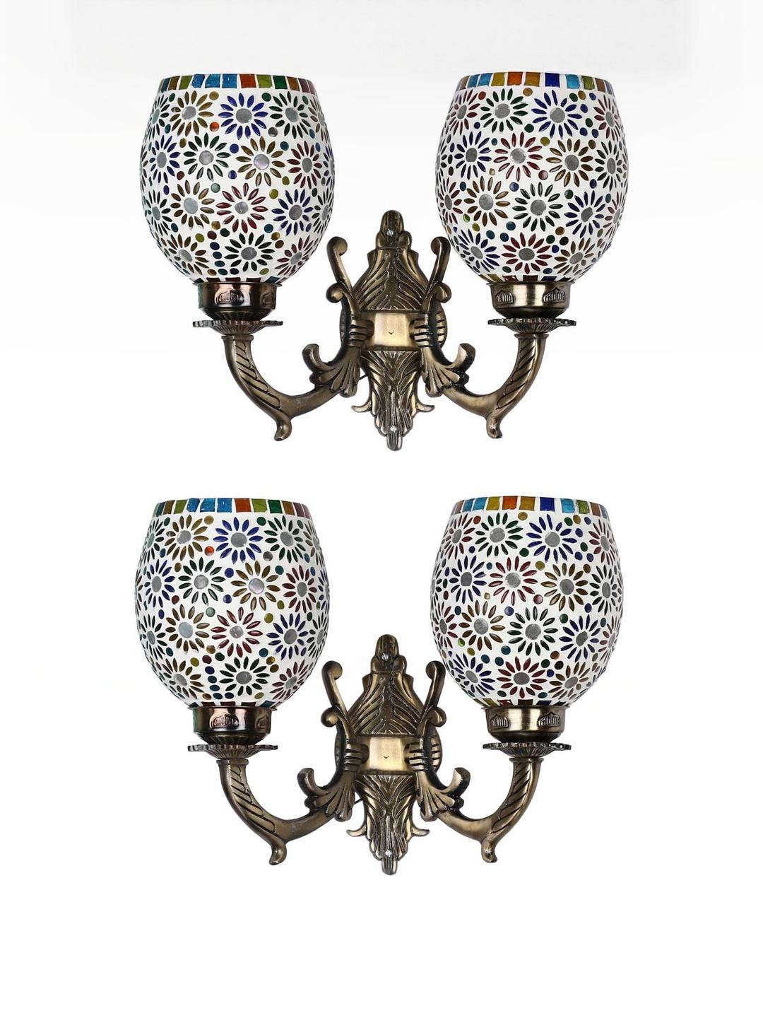 Somil Premium Designer Glass Wall / Night Lamp  Elegant & Stylish Dcor Accent for Modern Interiors, color- Multicolor- Size, 18.5 X 26 X 31.5 CM